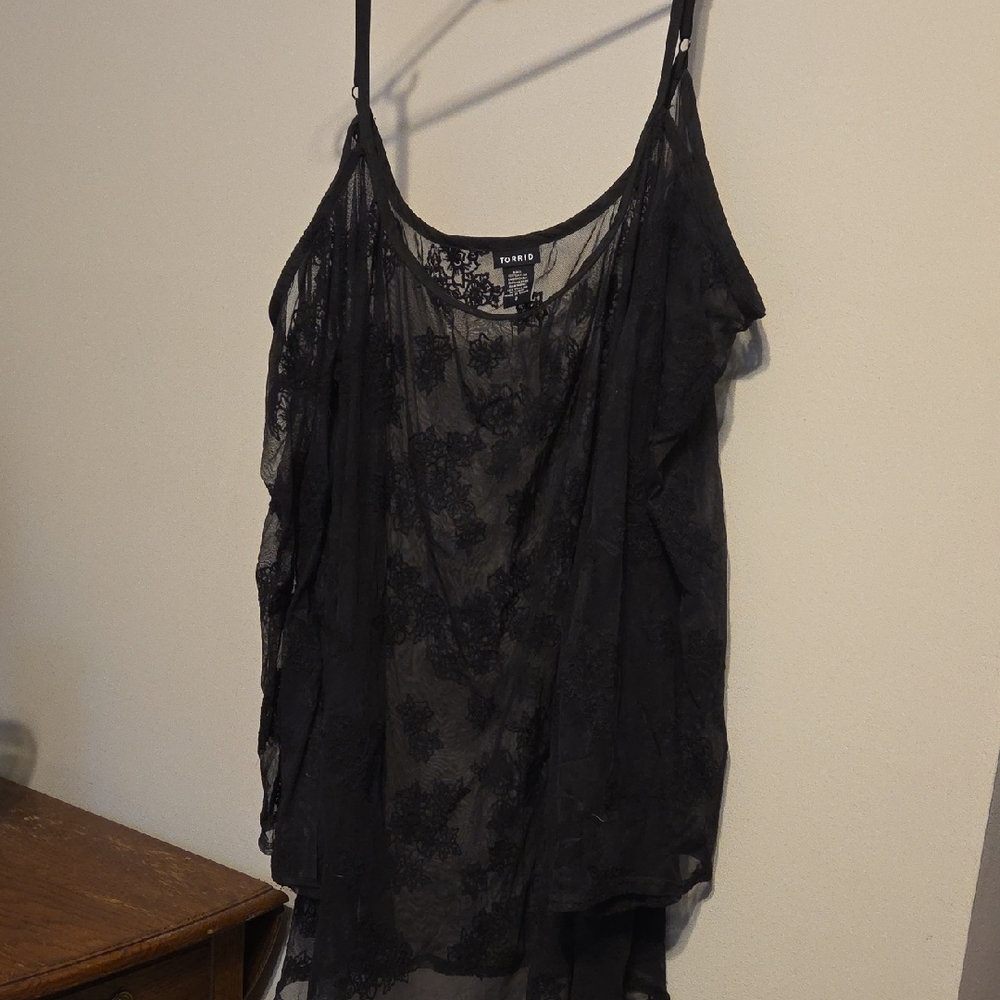 Torrid Black Lace Swimsuit Coverup